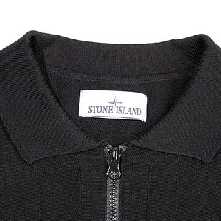 STONE ISLAND石头岛 24春夏 纯色LOGO徽标短链针织上衣 黑色 8015543B2-S