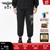 BOY LONDON OY LONDON长裤男女同款春夏季新品刺绣老鹰LOGO潮酷休闲裤 N15015 黑色 XS/此款偏大，建议拍小一码