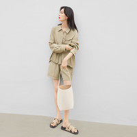 对白轻盈感气质衬衫套装女2024夏季新款小个子上衣短裤休闲两件套