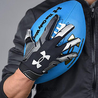 安德玛 男子F8橄榄球足球运动手套3D印花干爽可调节扣手套