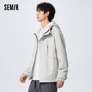 森马（Semir）外套男春季日简约通勤宽松三防连帽上衣质感潮流时尚101123109111 品灰20230 XXL