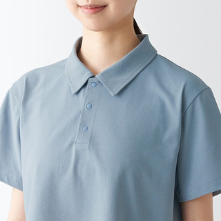 無印良品 MUJI（無印良品 ） Walker 女式 防紫外线性能吸汗速干短款POLO衫 防晒衣BIE05A3S 萨克森蓝 L 165/88A
