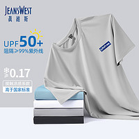 JEANSWEST 真维斯 短袖男夏季冰丝网眼速干透气半袖T恤男士字母潮牌薄款运动上衣