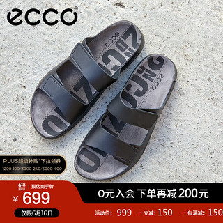 ecco 爱步 步（ECCO）拖鞋男夏季潮流百搭魔术贴勃肯鞋 科摩500904 黑色50090401001 40