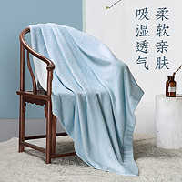 PHOENIX 凤凰 纯棉毛巾被空调沙发搭毯双人蓝色简约夏季毯纯色夏季