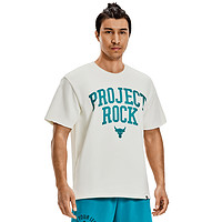 安德玛 德玛 UNDERARMOUR）春夏Project Rock强森男子棉织运动短袖T恤1377435 白色130 XL