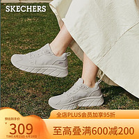 SKECHERS 斯凯奇 凯奇（SKECHERS）厚底时尚板鞋女简约休闲鞋慢慢鞋117380 乳白色/OFWT 37.5