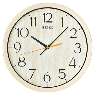 SEIKO 精工 EIKO日本精工时钟12英寸钟表日式简约静音扫秒客厅北欧木纹挂钟