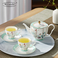 Milandu ilandu/米兰度 美人瓷骨瓷茶具套装 陶瓷家用一壶双杯碟下午茶泡茶壶杯
