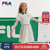 FILA斐乐童装儿童连衣裙2024新款女中大童休闲时尚针织裙 云菇白-WT 1
