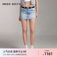 MISS SIXTY2024夏季牛仔半裙女解构式设计复古小众短裙 浅蓝 XS