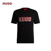HUGO【100%棉】男士秋季24徽标印花平纹针织棉质短袖T恤