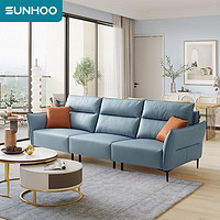 SUNHOO 双虎-全屋家具 双虎 布艺沙发客厅现代简约直排沙发3人位免洗科技布沙发小户型0100 四人位-2.68m