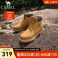 骆驼（CAMEL）丁真同款经典大黄靴情侣款复古英伦风户外工装马丁靴 G13W