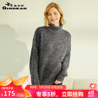 哥弟真的好女装宽松高领厚粗棒羊毛针织衫女毛衣A300816