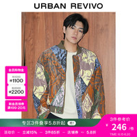 UR秋冬男时尚休闲潮流高街涂鸦风宽松棉服外套UML130029 多色 M(M-L)