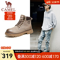 骆驼（CAMEL）丁真同款经典大黄靴款复古英伦风户外工装马丁靴 G13W136121 流沙色/咖啡 38