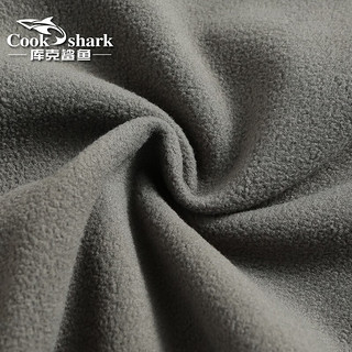 库克鲨鱼（cookshark）户外软壳裤秋冬加绒加厚保暖冲锋登山滑雪防风防水抓绒裤 男款灰色 4XL