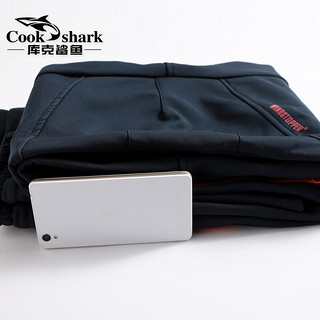 库克鲨鱼（cookshark）户外软壳裤秋冬加绒加厚保暖冲锋登山滑雪防风防水抓绒裤 女款黑色 4XL