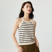 撞色条纹背心打底衫女2024夏季时尚百搭外穿内搭针织吊带上衣