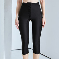 怀美一期塑身裤小腿大腿塑形裤7分束身裤美体抽吸平脂术后塑腿裤RC15 黑色 XS