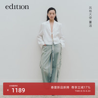 edition【董洁同款】2024夏多口袋帅气工装复古阔腿牛仔裤 牛仔蓝色 26/S