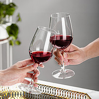 88VIP：青苹果家用玻璃红酒杯2只330ml葡萄酒杯套装家用欧式玻璃高脚杯