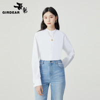哥弟【GD】极简风精致立领白衬衫上衣女1300984 白色