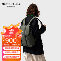 Gaston Luga 北欧双肩包男16英寸大容量电脑包男潮大学生书包七夕礼物橄榄绿
