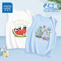 真维斯男童无袖t恤中大童新款帅气背心儿童休闲纯棉上衣帅气潮流 A