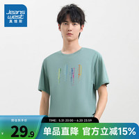 真维斯情侣装2024夏季新款 男女同款宽松短袖上衣纯棉圆领T恤LE