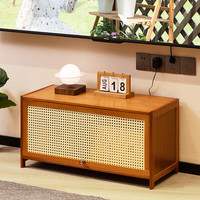 木马人客厅落地茶几轻奢电视机柜组合简约家用小户型收纳柜地台电视桌 80长（可多个组合搭配）