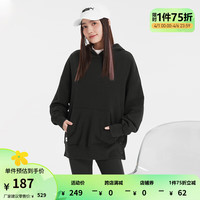 彪马(PUMA) 女子复古休闲刺绣连帽卫衣 INFUSE 537646 黑色-01 XS(150/76A)