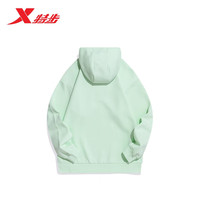 特步（XTEP）连帽卫衣女运动休闲宽松上衣百搭套头衫978328930344 白绿色 S