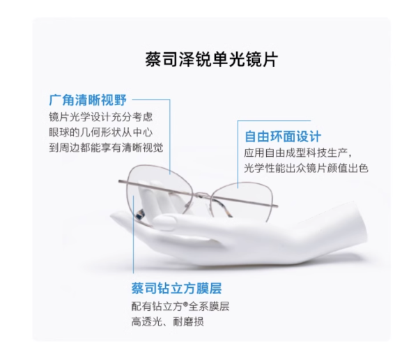 ZEISS 蔡司 泽锐系列 1.74折射率 非球面镜片 钻立方铂金膜 2片装