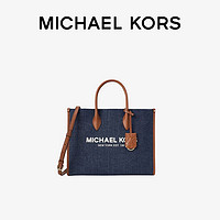 MICHAEL KORS 迈克·科尔斯 礼物送女友MK女包MIRELLA丹宁托特手提斜挎包 小号 靛蓝色