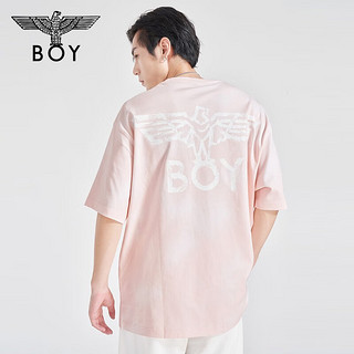 BOY LONDON潮牌短袖款夏季仿水洗满印圆领oversize休闲时尚T恤N01011 蓝色 M