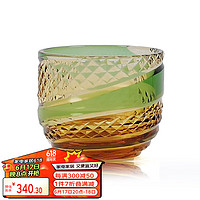 MULTIPOTENT 日式江户切子手工雕刻水晶玻璃清酒杯小酒杯洋酒杯琥珀绿旋风