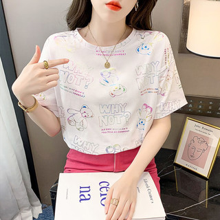 红蜻蜓 纯棉 白色 L 女士短袖T恤