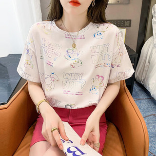 红蜻蜓 纯棉 白色 L 女士短袖T恤