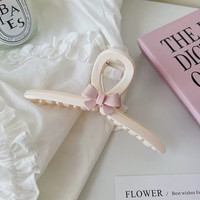 宝夏悦 森系少女三色蝴蝶结抓夹女网红2023年鲨鱼夹后脑勺精致头饰 米色蝴蝶结抓夹