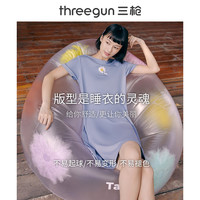 三枪睡裙女纯棉春夏新疆棉可爱印花休闲宽松显瘦家居中裙