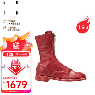 RUGGEROGUIDI 女士310系列马皮中筒靴红色310-1006T-35