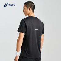 ASICS 亚瑟士 男子运动T恤针织时尚舒适速干套头圆领反光跑步短袖