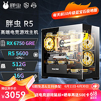 AMD 锐龙R5 7500F/RX6750GRE 电竞游戏台式电脑主机整机组装机 配置一：R5 5600-RX6750GRE 10G