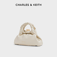 CHARLES & KEITH CHARLES&KEITH24夏新款CK2-50160167褶皱手提单肩云朵包口金包女