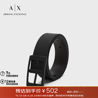 阿玛尼 EMPORIO ARMANIARMANI EXCHANGEAX男士简约时尚单针扣腰带 00222黑色