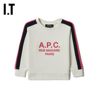 IT A.P.C.童装圆领卫衣活泼可爱logo印花条纹边饰套头衫27791