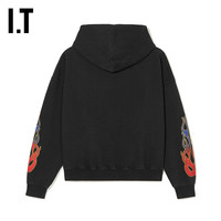 IT RHUDE男装连帽卫衣美式复古街潮做旧图案印花连帽衫0601ML