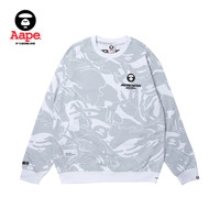 Aape男装春夏迷彩猿颜徽章字母刺绣休闲圆领卫衣A305XXL